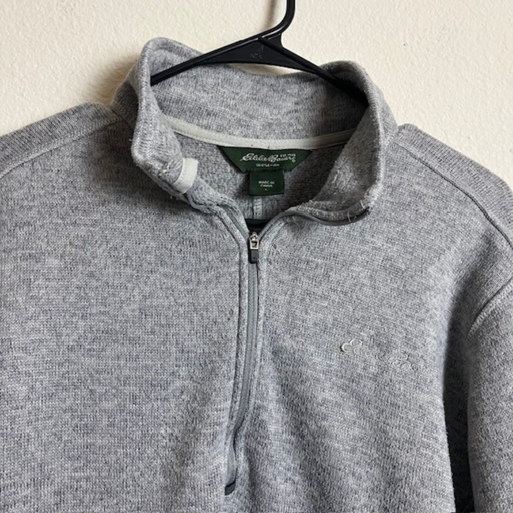 Eddie Bauer‎ Quarter Zip Pullover Fleece Sweater Mens Outdoor